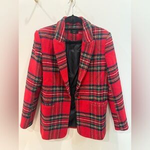 Vici Red Plaid Blazer